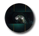Forest Green & Gold Pinstriped Plastic Button