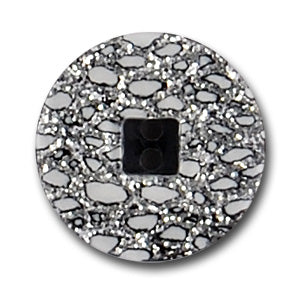 Glittery Silver Plastic Button (Made in Italy)