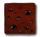 1 1/8" Sienna Brown Lucite Rhinestone Button (Made in Italy)