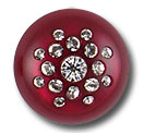 Ruby Lucite Rhinestone Button (Made in Italy)