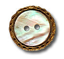 9/16" Metallic Gold Rimmed Shell Button