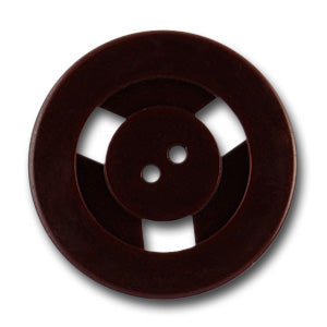 1 3/8" Wagon Wheel Brown Vintage Button