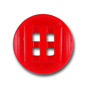 7/8" Cherry Red 3-Column Vintage Button