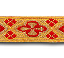 3/4" Gold & Red Brocade Ecclesiastical Ribbon