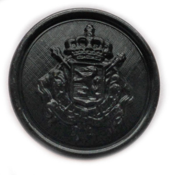 Belgian Crest Black Blazer Button (Made in USA by Waterbury)