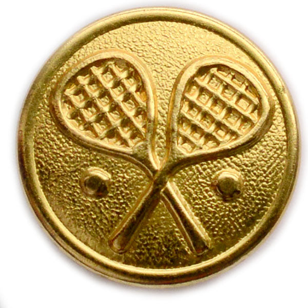 Crossed Racquets Brass Blazer Button (Made in USA by Waterbury)