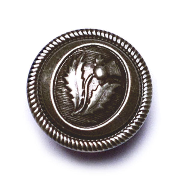 Thistle Antique Silver Blazer Button (Made in USA by Waterbury)