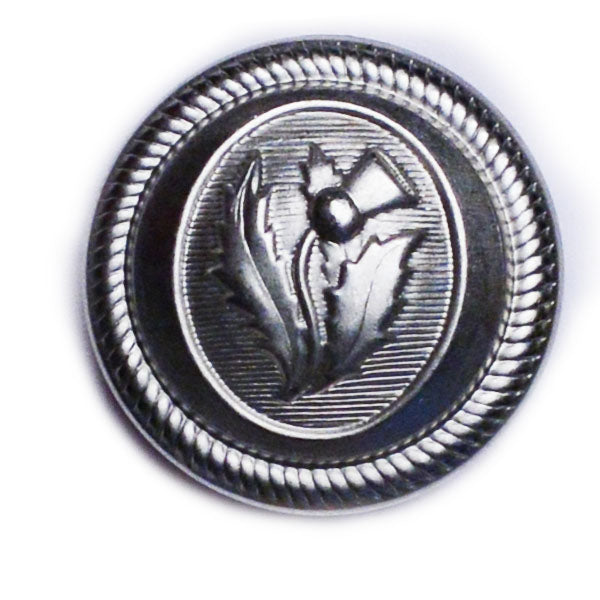 Thistle Silver Blazer Button (Made in USA by Waterbury)