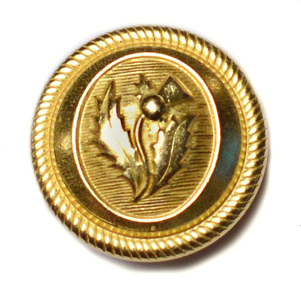 Thistle Brass Blazer Button (Made in USA by Waterbury)