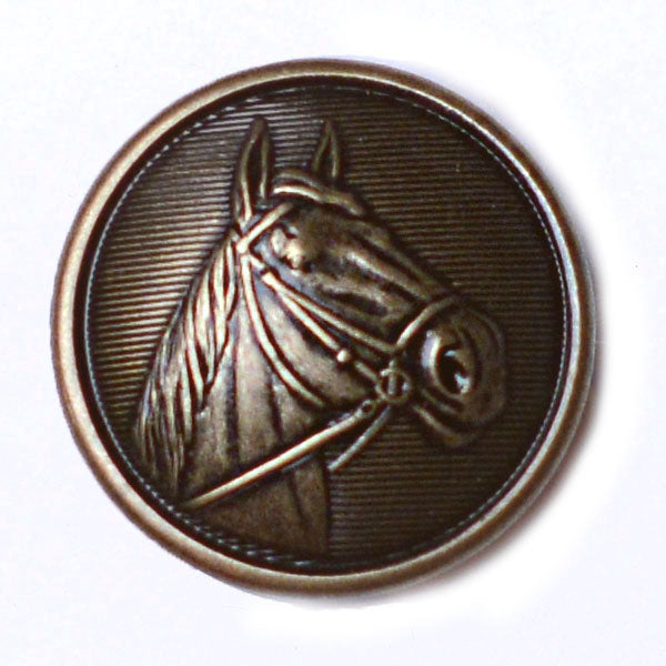 Horse Head Antique Gold Blazer Button (Made in USA by Waterbury)
