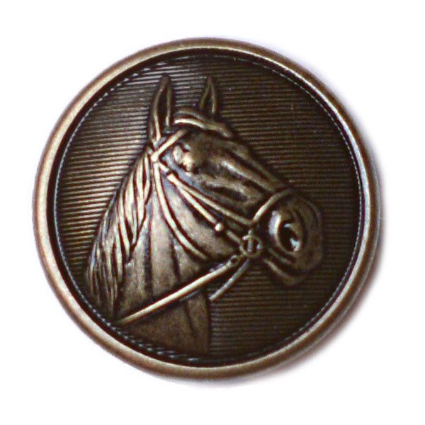 Horse Head Antique Gold Blazer Button (Made in USA by Waterbury)