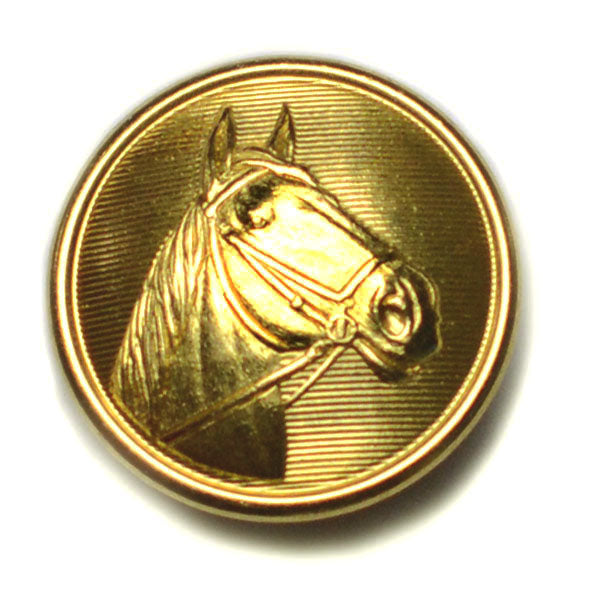Horse Head Brass Blazer Button (Made in USA by Waterbury)