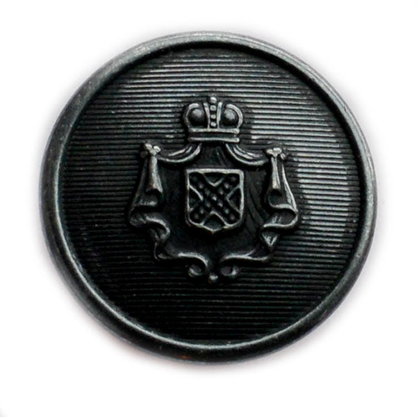 Crest with Royal Crown Gunmetal Blazer Button (Made in USA by Waterbury)