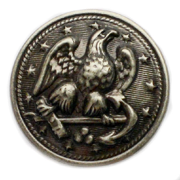 Stars & Eagle Antique Silver Blazer Button (Made in USA by Waterbury)