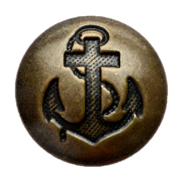 Silhouetted Anchor Antique Gold Blazer Button (Made in USA by Waterbury)