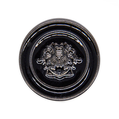 Crest Black & Silver Flat Blazer Button (Made in Italy)