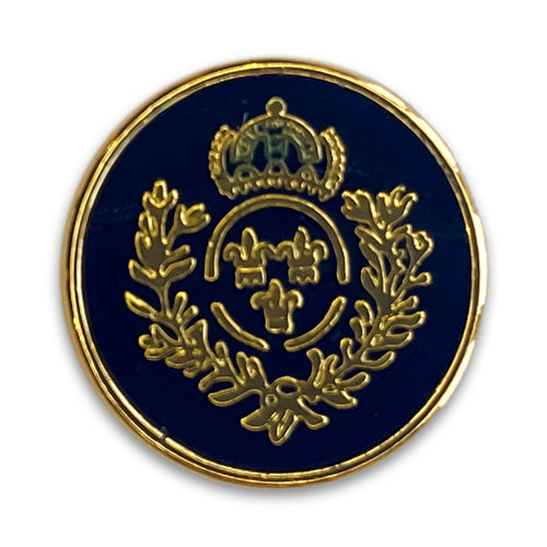 Crested Triple Fleur-de-Lis Navy & Gold Blazer Button (Made in Germany)