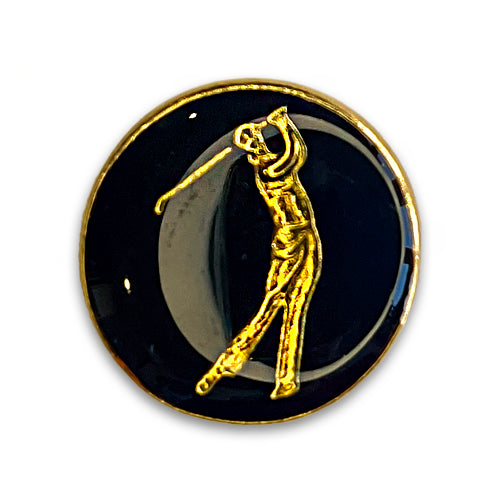 Gold & Navy Golfer Enameled Blazer Button (Made in Germany)