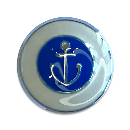 White & Bright Navy Anchors Away Blazer Button (Made in Italy)