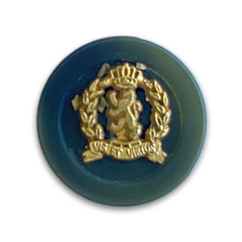 Forest Green & Gold Crested Lion Rampant Blazer Button (Made in Germany)