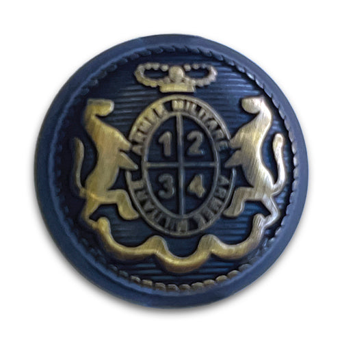 Antique Gold Four Quadrants Shield Blazer Button (Made in Spain)