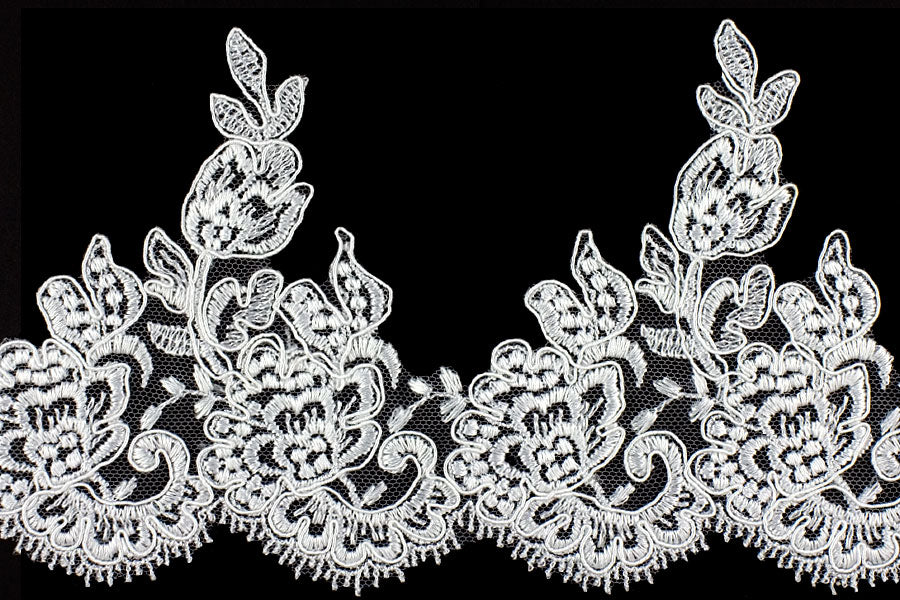 4 1/2" White Alençon Edging Lace