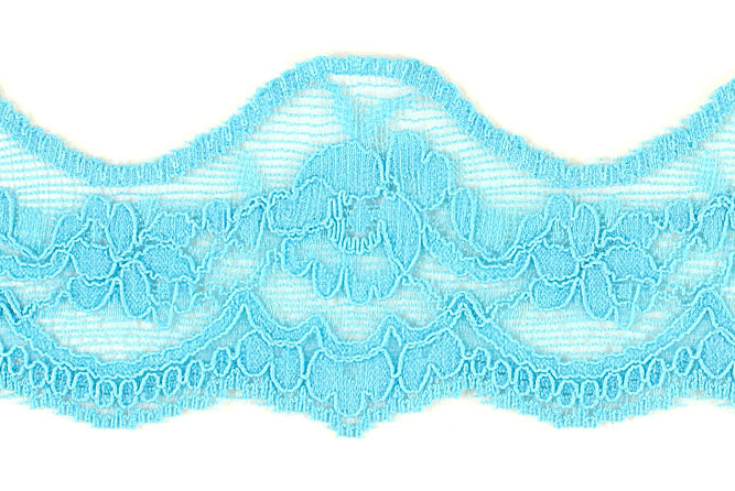 1 3/4" Turquoise Blue Stretch Lace