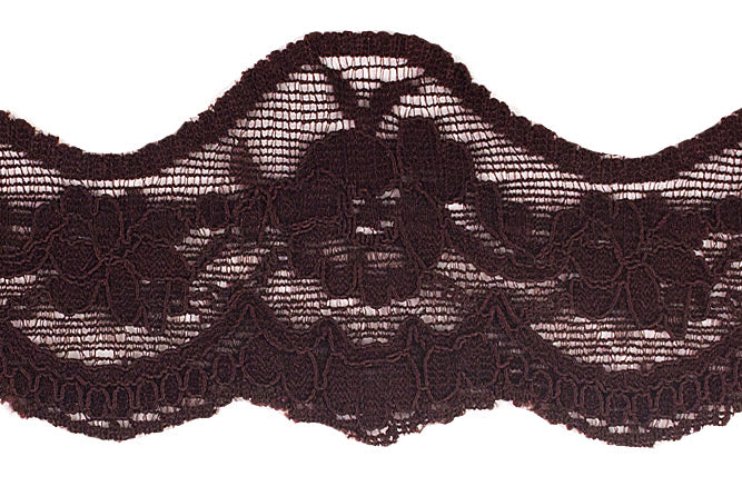1 3/4" Chocolate Brown Stretch Lace