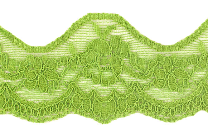 1 3/4" Leaf Green Stretch Lace