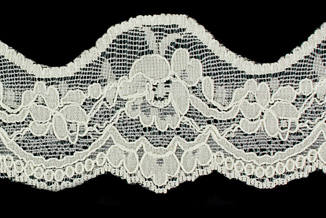 1 3/4" Floral Ivory Stretch Lace