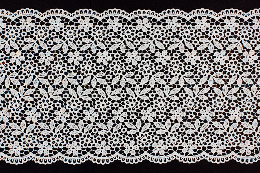 6" Ornate Floral Ivory Venise Lace