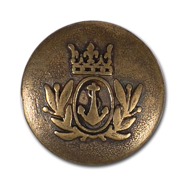 Anchor & Crown Antique Brass Blazer Button
