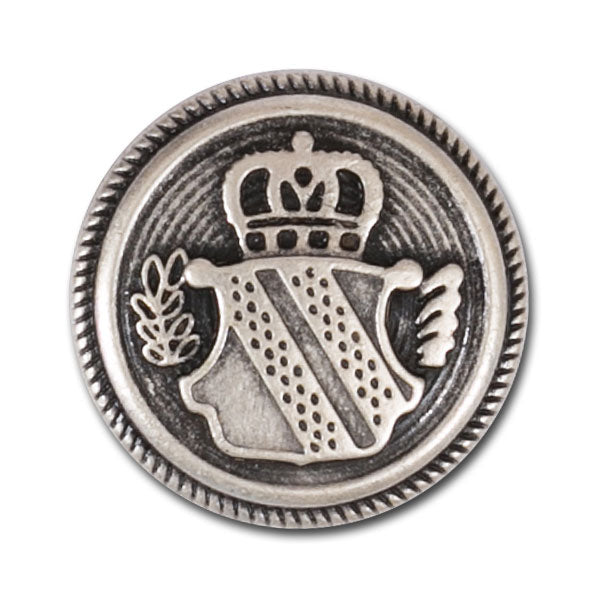 Crown & Crest Antique Silver Blazer Button
