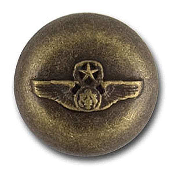 Winged Antique Gold Metal Blazer Button