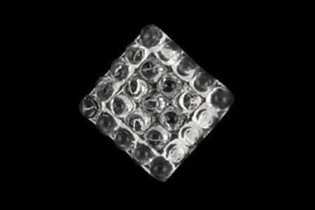 Clear-as-Day Square Czech Glass Button (Made in Switzerland)