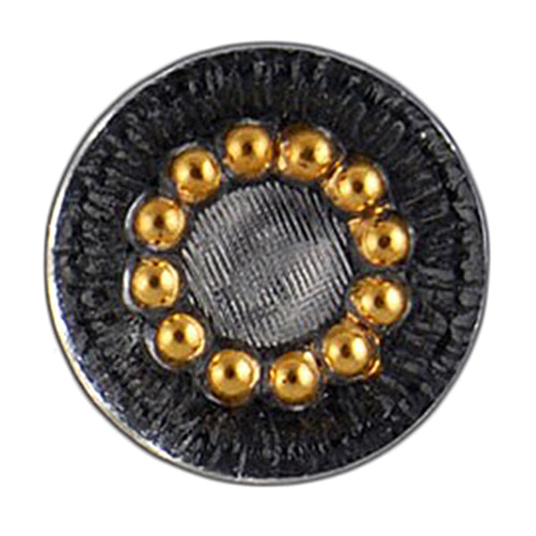 1 1/8" Clear & Gold Czech Glass Button