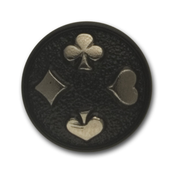 1/2" Playing Card Black Glass Button