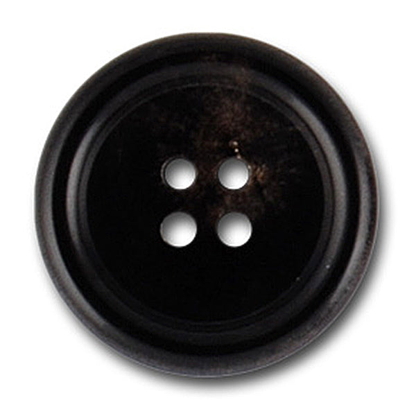 Classic Deepest Brown Four-Hole Horn Button