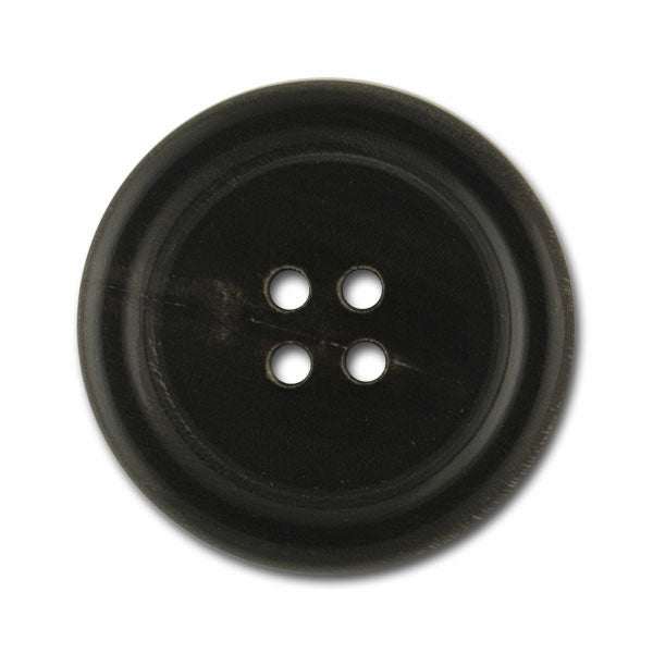 Classic Black Four-Hole Horn Button