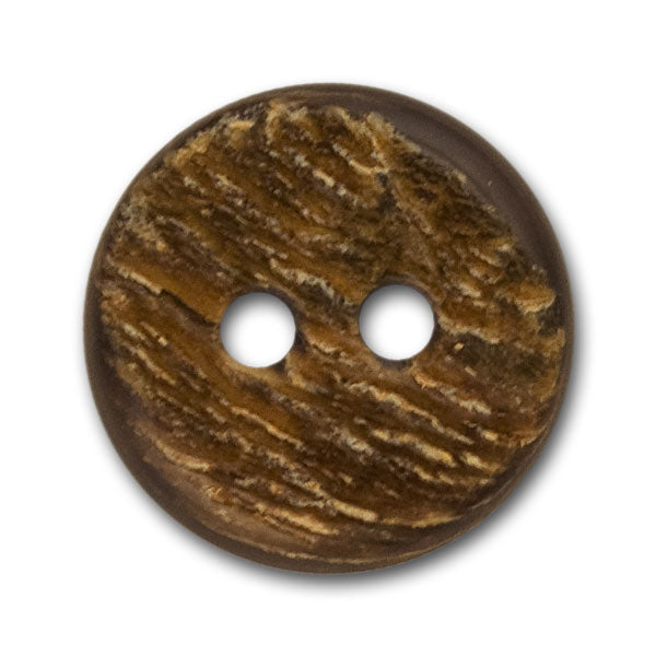 Etched Dark Brown Horn Button
