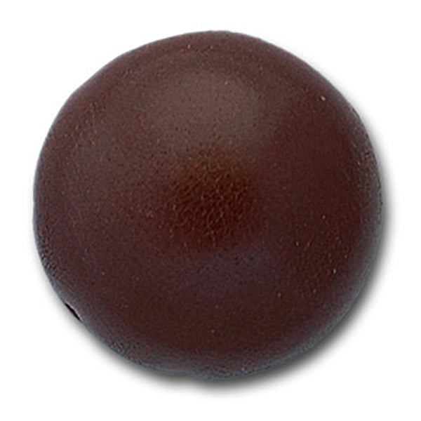 Domed Milk Chocolate Brown Leather Button (Made in Italy)