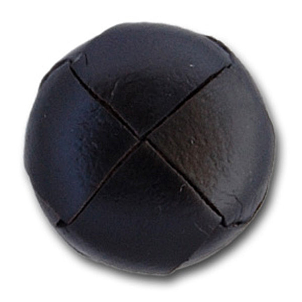 Woven Soft Black Leather Button