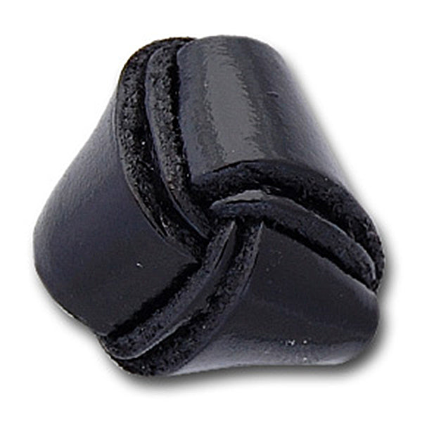 Knotted Black Leather Button