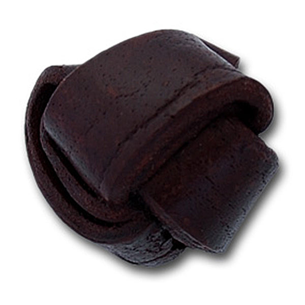 Knotted Brown Leather Button