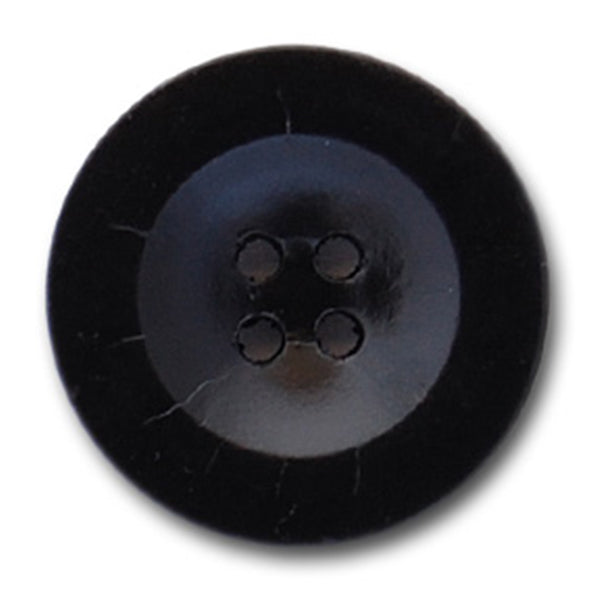 Black Four-Hole Leather Button (Made in Italy)