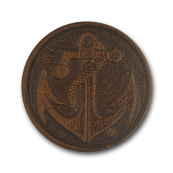 Nautical Brown Faux Leather Button