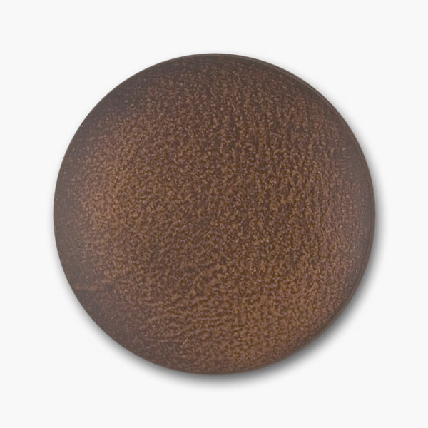 Slightly Domed Mottled Brown Leather Button