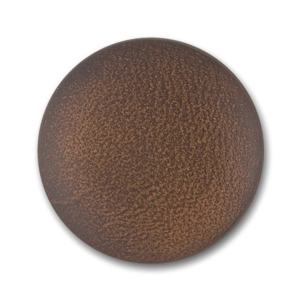 Slightly Domed Mottled Brown Leather Button