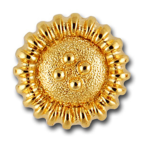 Sunflower Gold Metal Button