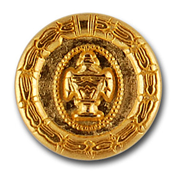 Greek Urn Gold Metal Button